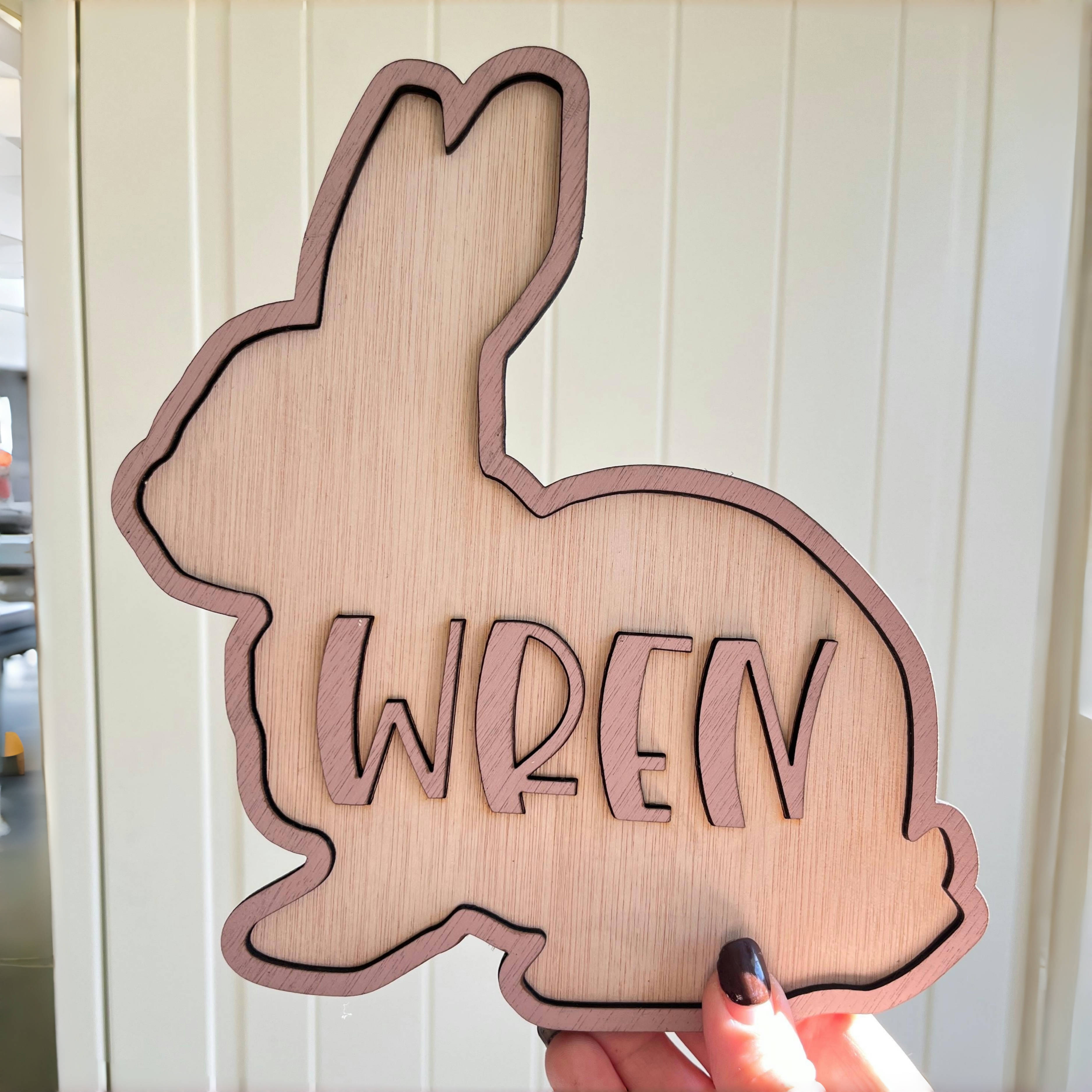 Personalized Bunny Name Wooden - Baby Nursery Products ulasan dan harga