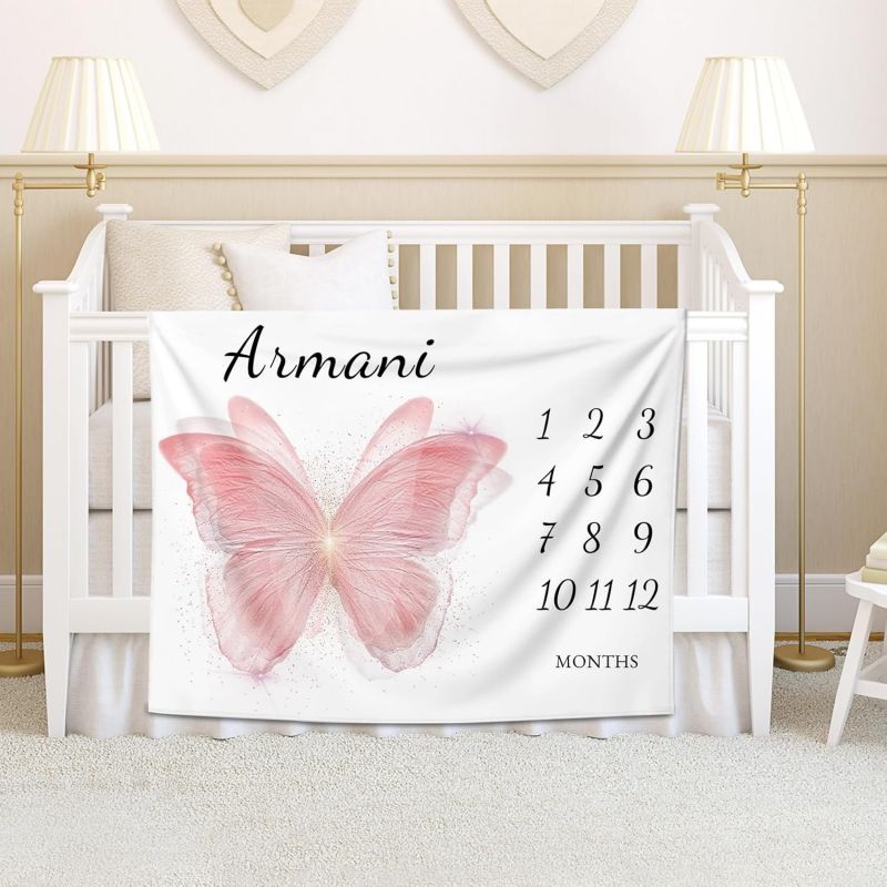 VIKAMA Pink Butterfly Baby Mil - Baby Nursery Decor Girl ulasan dan harga