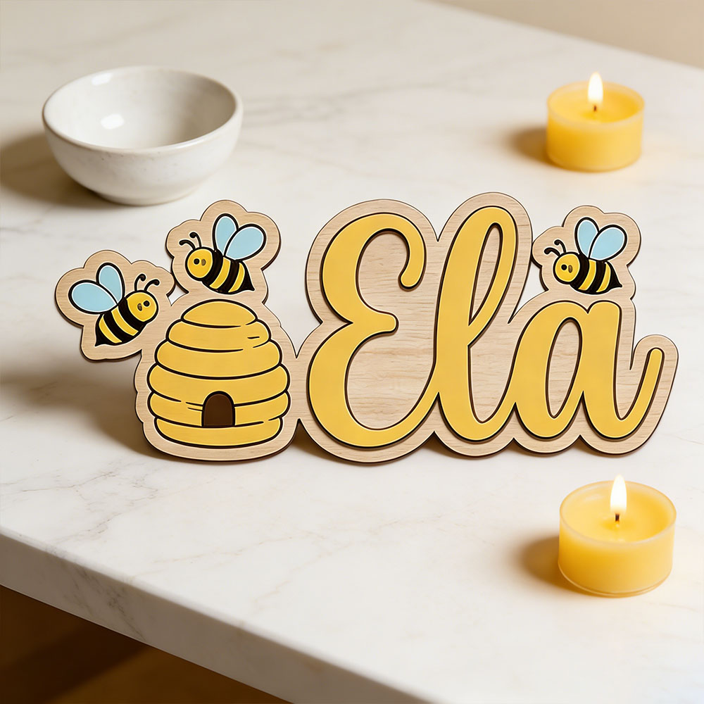 Personalized Cute Bee Hive Nam - Baby Nursery Decor Girl ulasan dan harga
