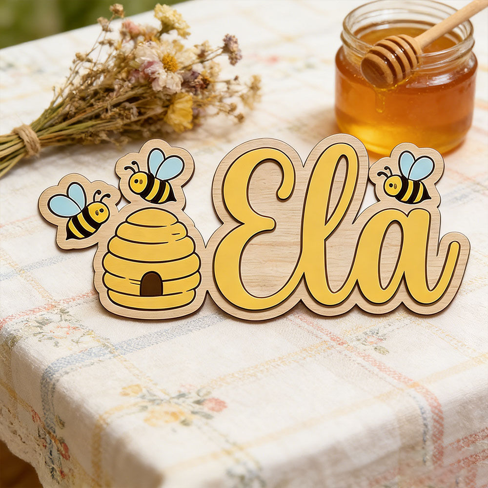 Personalized Cute Bee Hive Nam - Baby Nursery Decor Girl ulasan dan harga