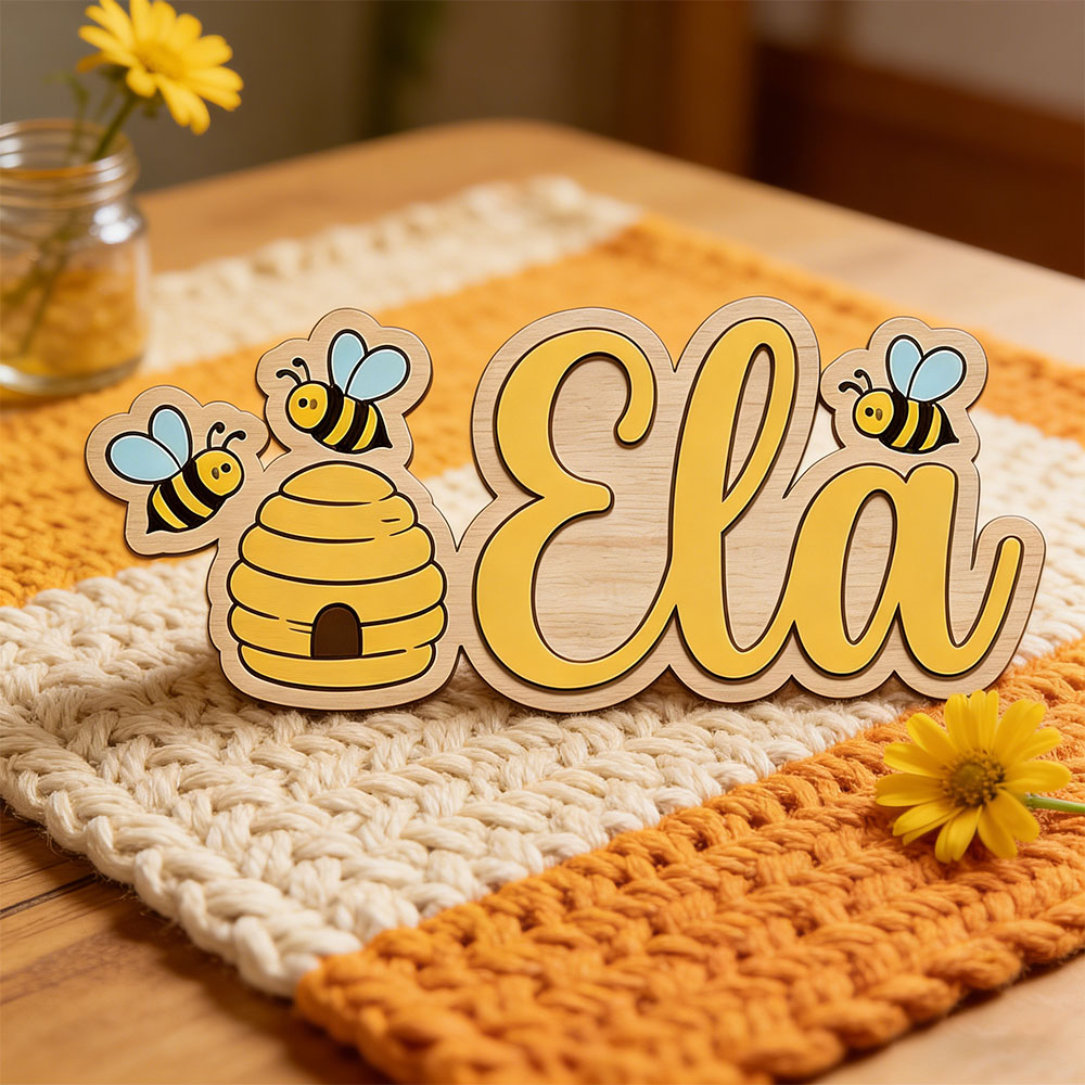 Personalized Cute Bee Hive Nam - Baby Nursery Decor Girl ulasan dan harga