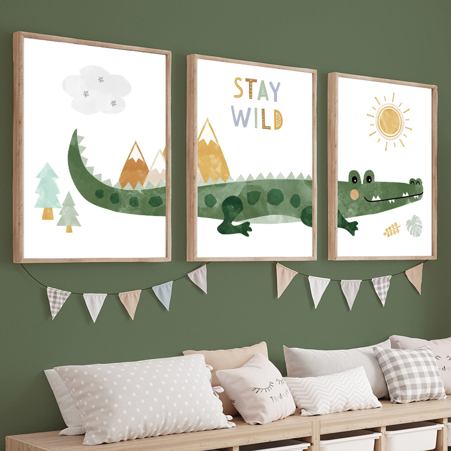 Crocodile Balloon Lion Elephan - Baby Nursery Art ulasan dan harga