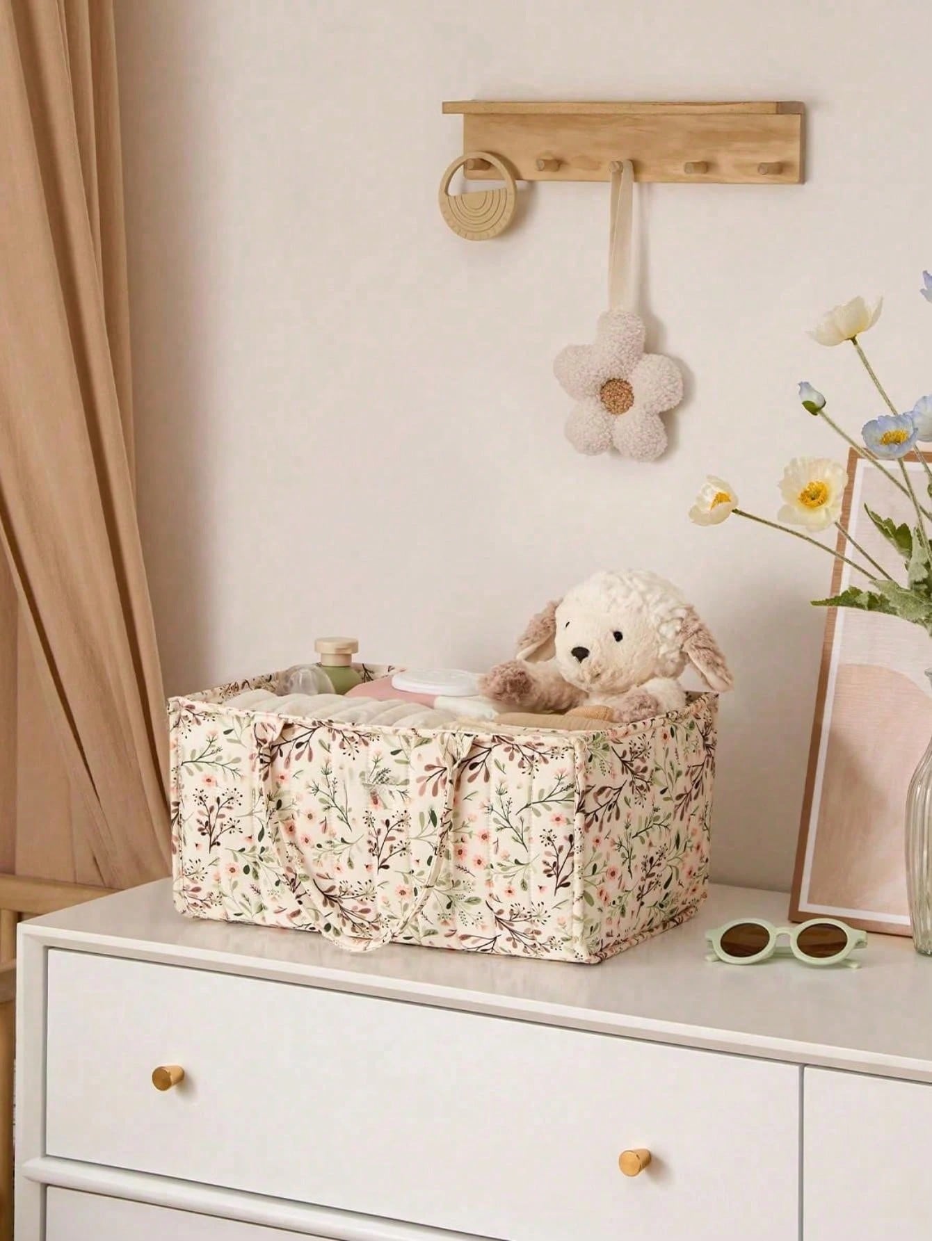 1PC Floral Diaper Caddy Organi - Baby Nursery Must Haves ulasan dan harga