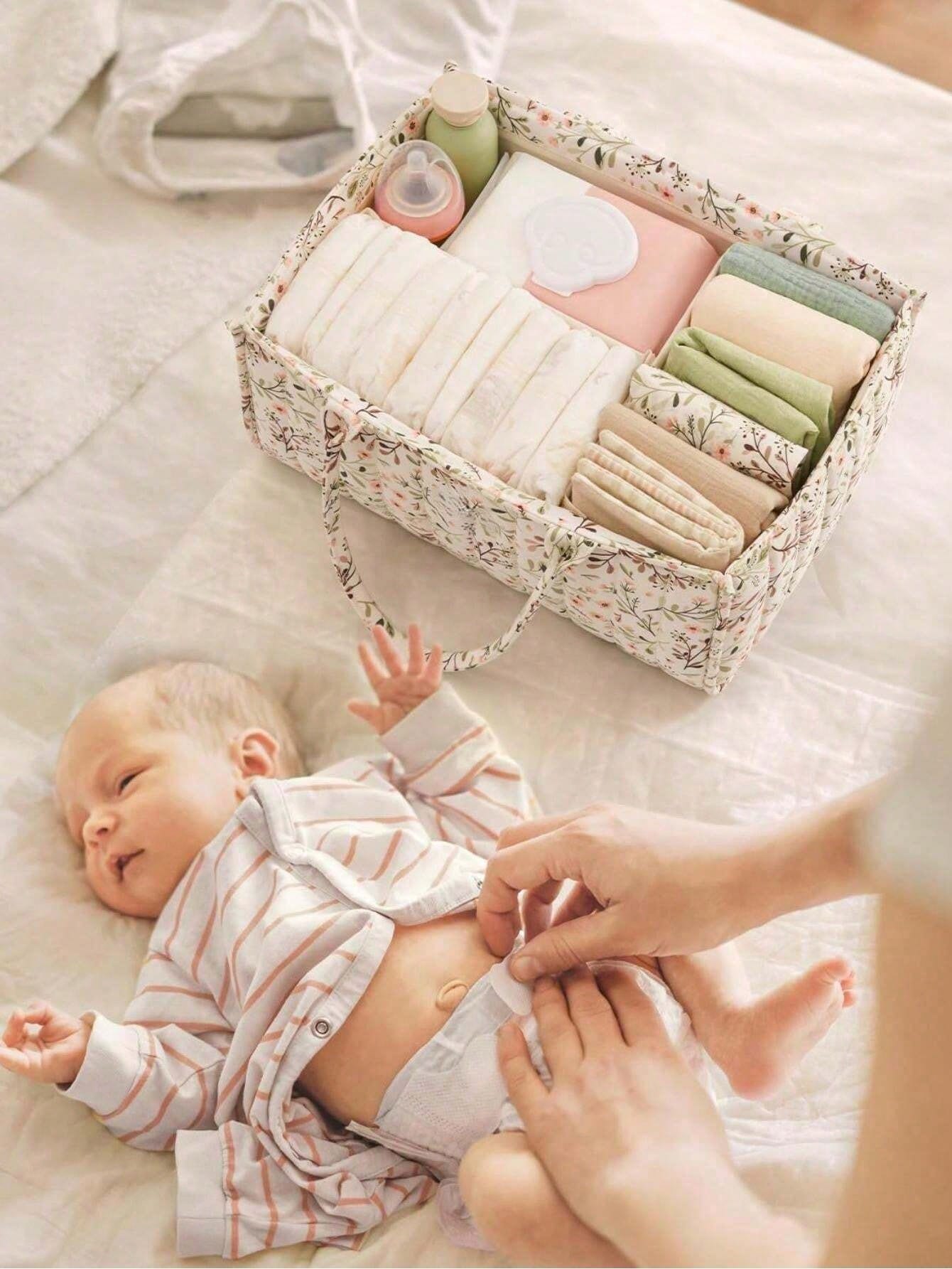 1PC Floral Diaper Caddy Organi - Baby Nursery Must Haves ulasan dan harga