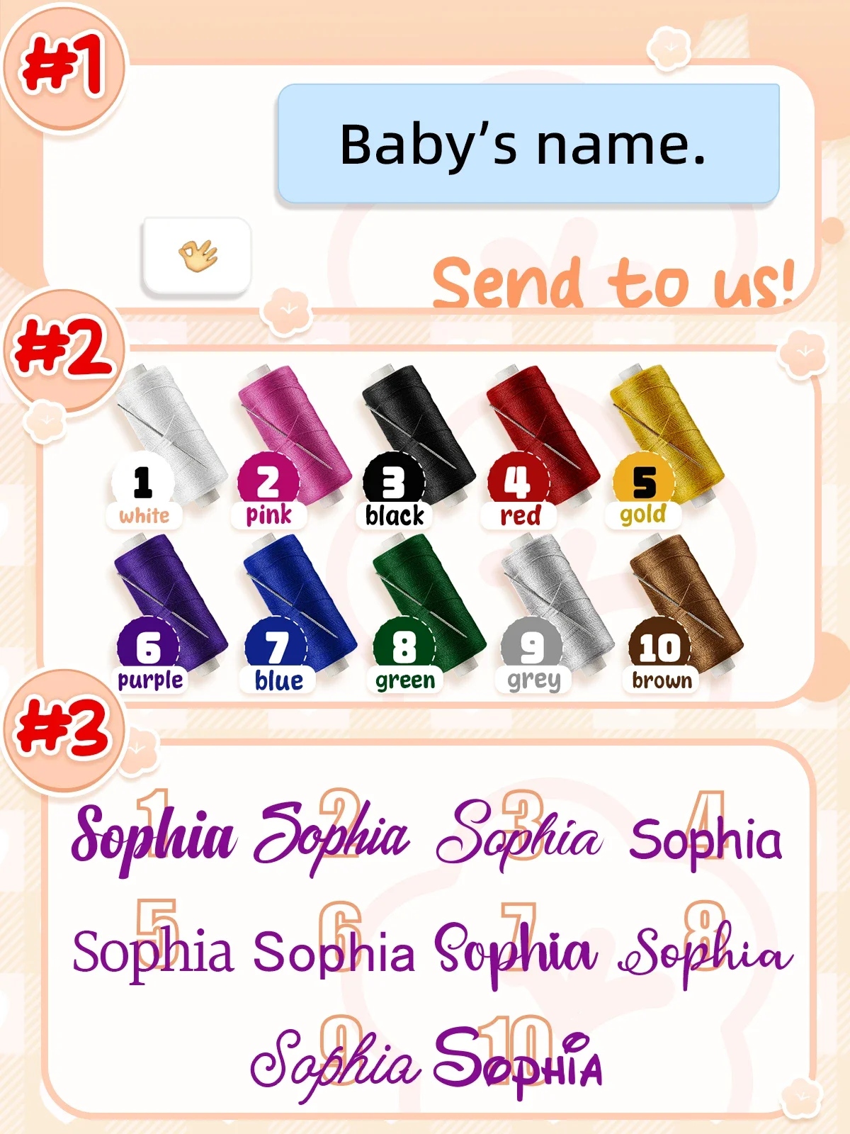 Custom Baby Name 100% Cotton A - Baby Nursery Embroidery ulasan dan harga