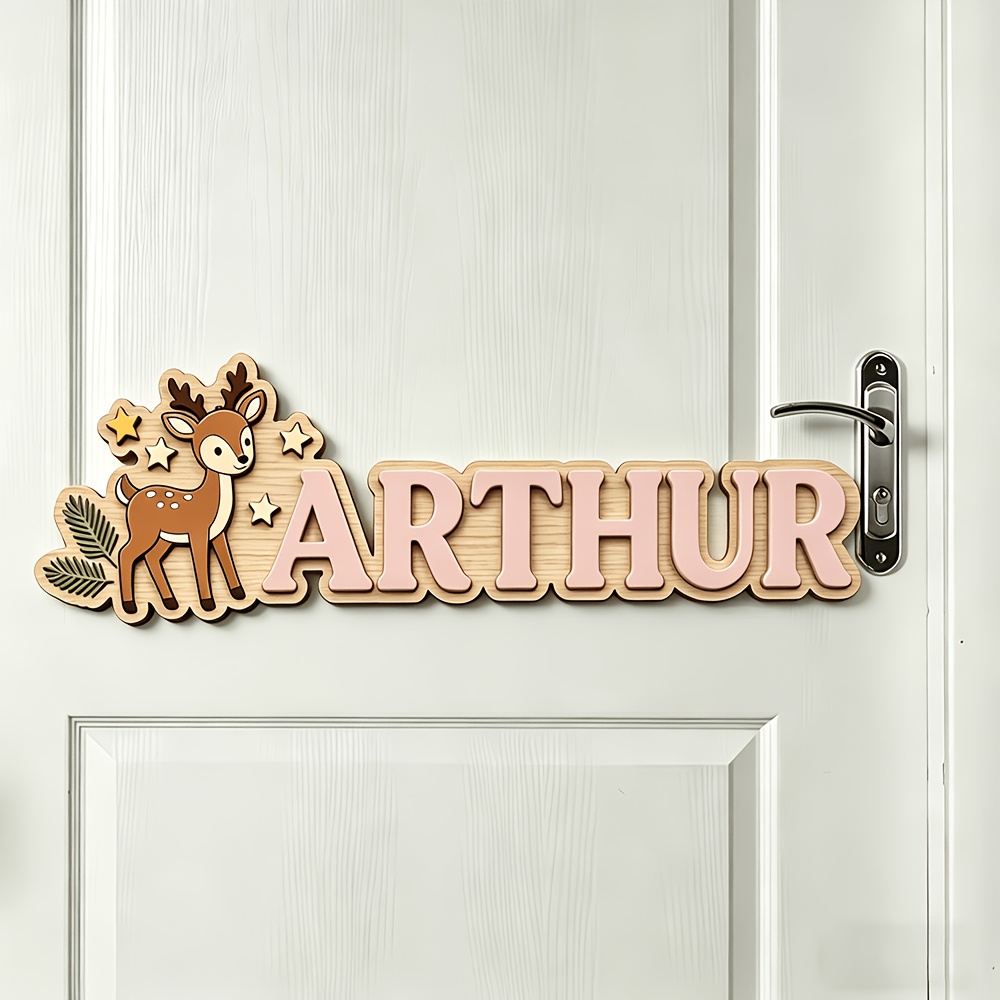 Custom Deer & Star Wooden Name - Baby Nursery Decorations ulasan dan harga