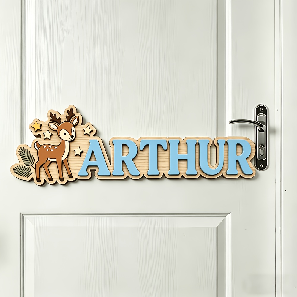 Custom Deer & Star Wooden Name - Baby Nursery Decorations ulasan dan harga