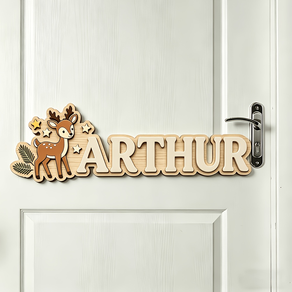 Custom Deer & Star Wooden Name - Baby Nursery Decorations ulasan dan harga