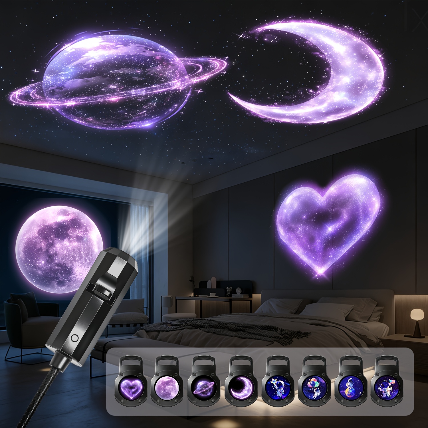 LED USB Projector Light 8pcs P - Night Light Projector Stars ulasan dan harga