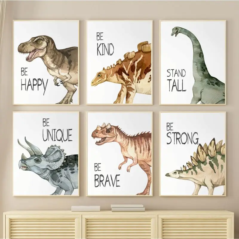 Watercolor Dinosaur Poster Nur - Baby Nursery Art ulasan dan harga