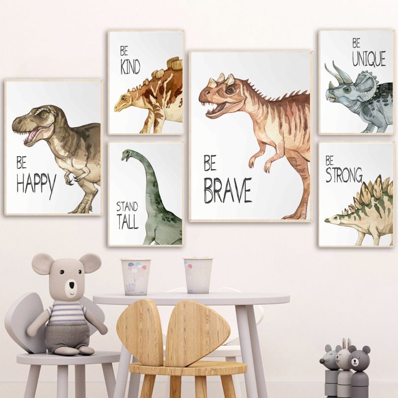 Watercolor Dinosaur Poster Nur - Baby Nursery Art ulasan dan harga
