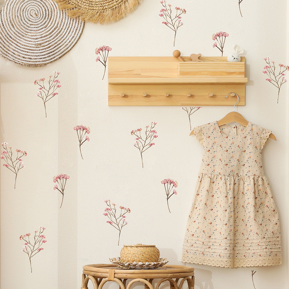 Pink  Watercolor Flower Wall S - Baby Nursery Products ulasan dan harga
