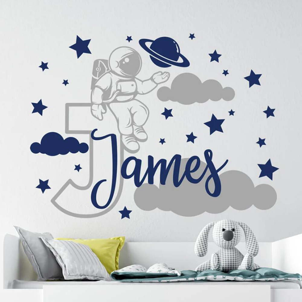 Custom Name Cartoon Space Astr - Baby Nursery Products ulasan dan harga