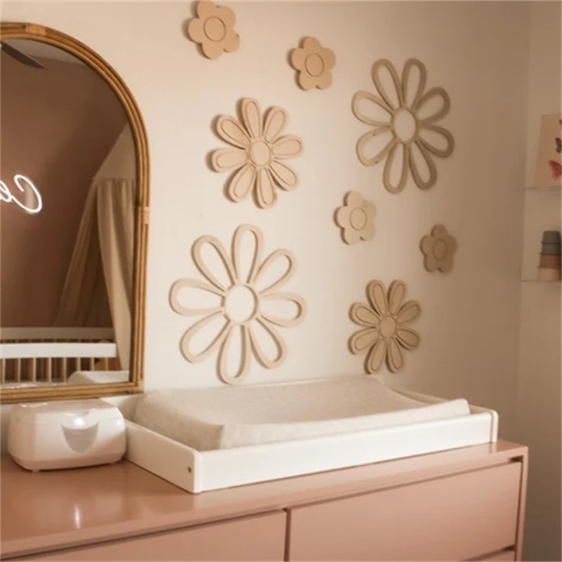 Ins Wooden Daisy Wall Flowers  - Baby Nursery Decor Girl ulasan dan harga