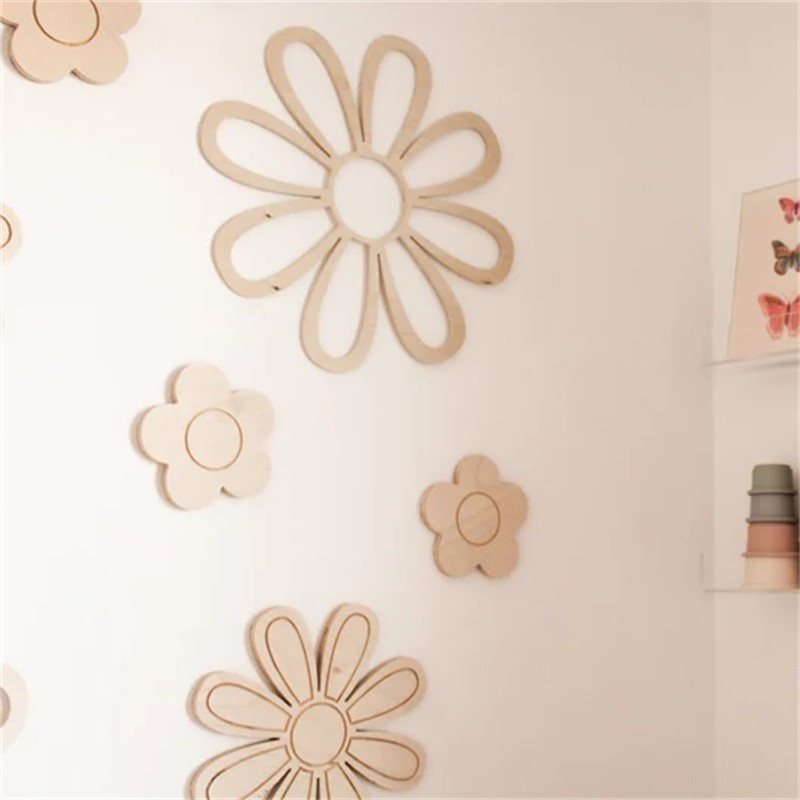 Ins Wooden Daisy Wall Flowers  - Baby Nursery Decor Girl ulasan dan harga