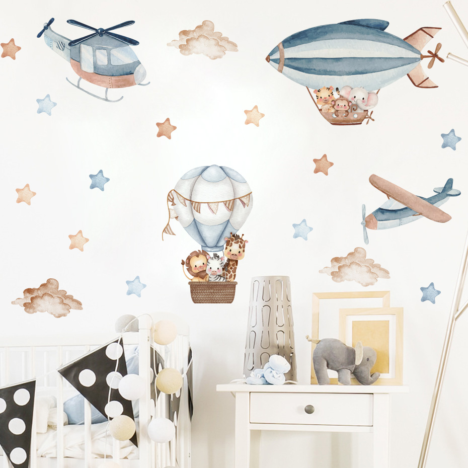 Watercolor Animals Hot Air Bal - Baby Nursery Products ulasan dan harga