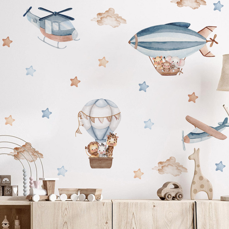 Watercolor Animals Hot Air Bal - Baby Nursery Products ulasan dan harga