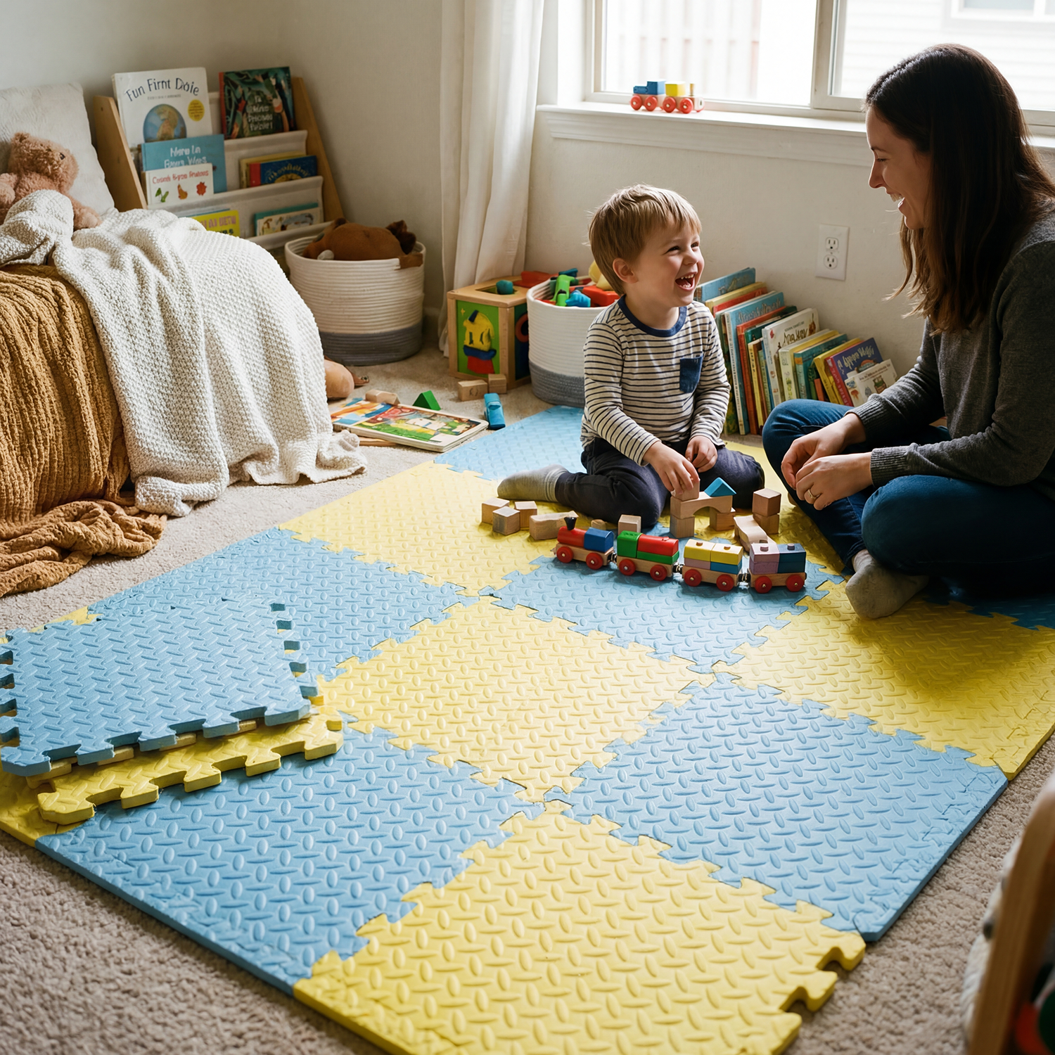 8Pcs 60x60cm Baby Play Mat 1cm - Baby Nursery Mat ulasan dan harga