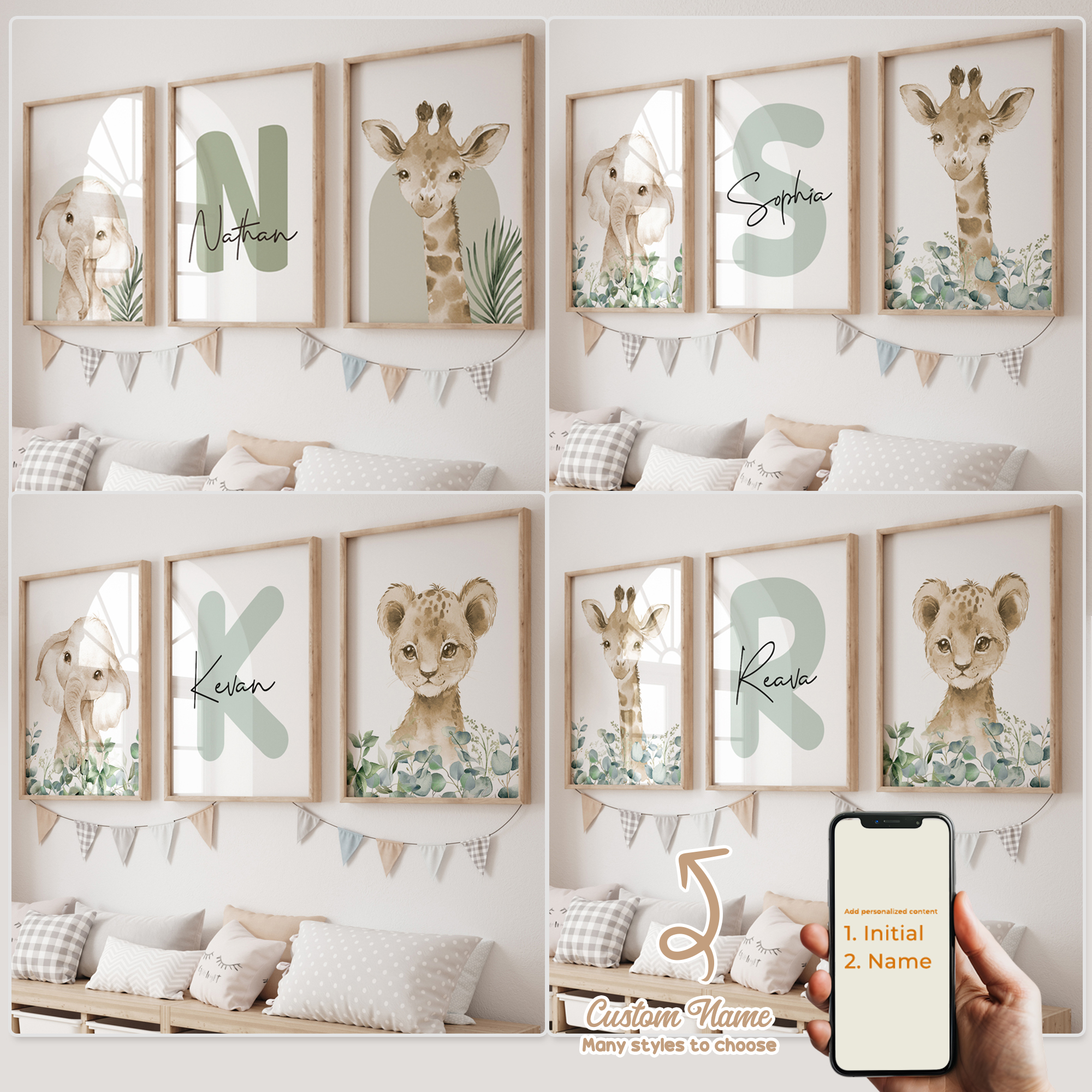 3pcs Personalized Custom Name  - Baby Nursery Decor Girl ulasan dan harga