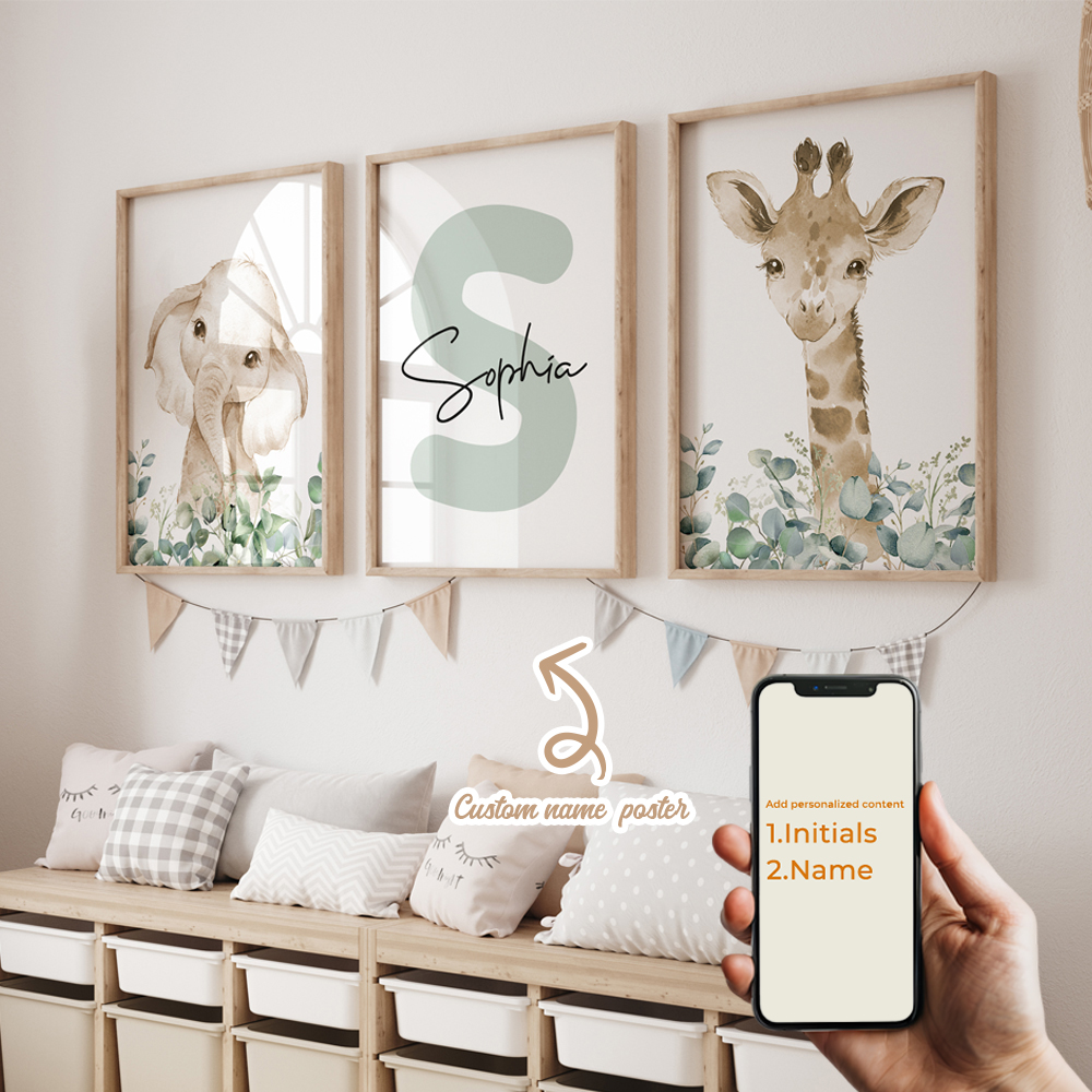 3pcs Personalized Custom Name  - Baby Nursery Decor Girl ulasan dan harga