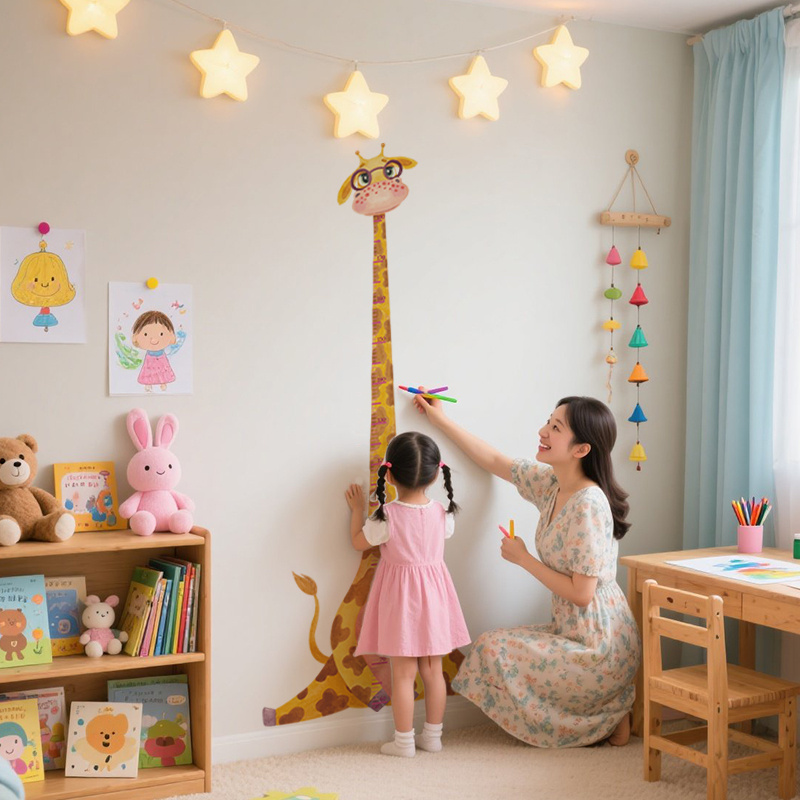 Giraffe Growth Chart Wall Stic - Baby Nursery Labels ulasan dan harga