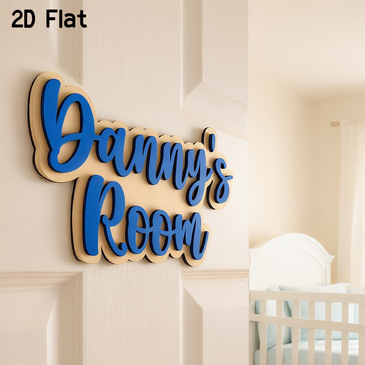 1Pc Cutom Blue Wooden Acrylic  - Baby Nursery Decorations ulasan dan harga