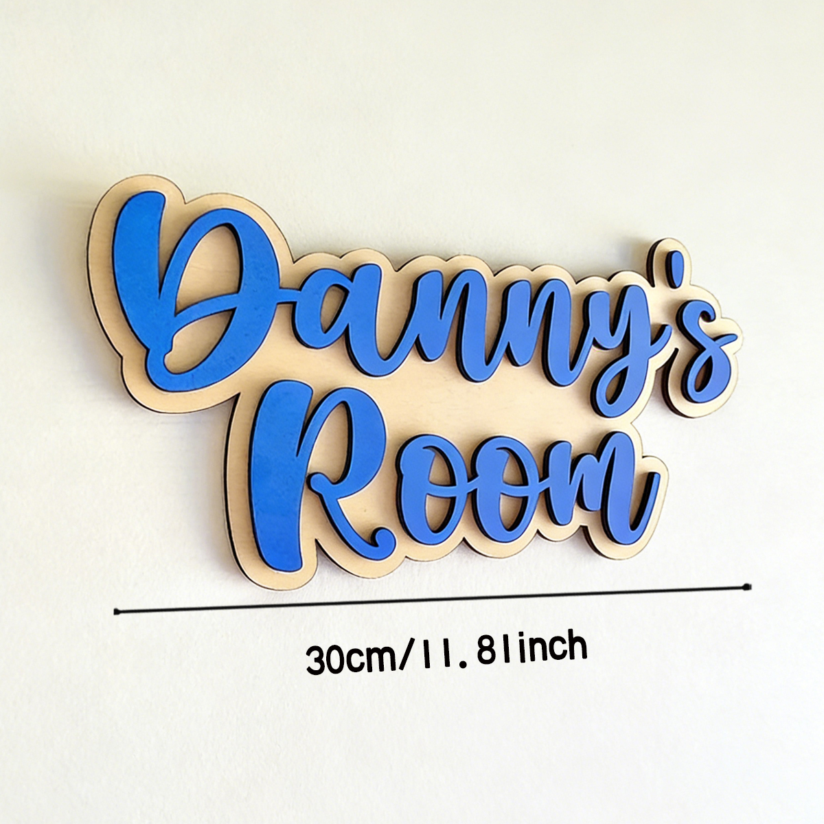 1Pc Cutom Blue Wooden Acrylic  - Baby Nursery Decorations ulasan dan harga