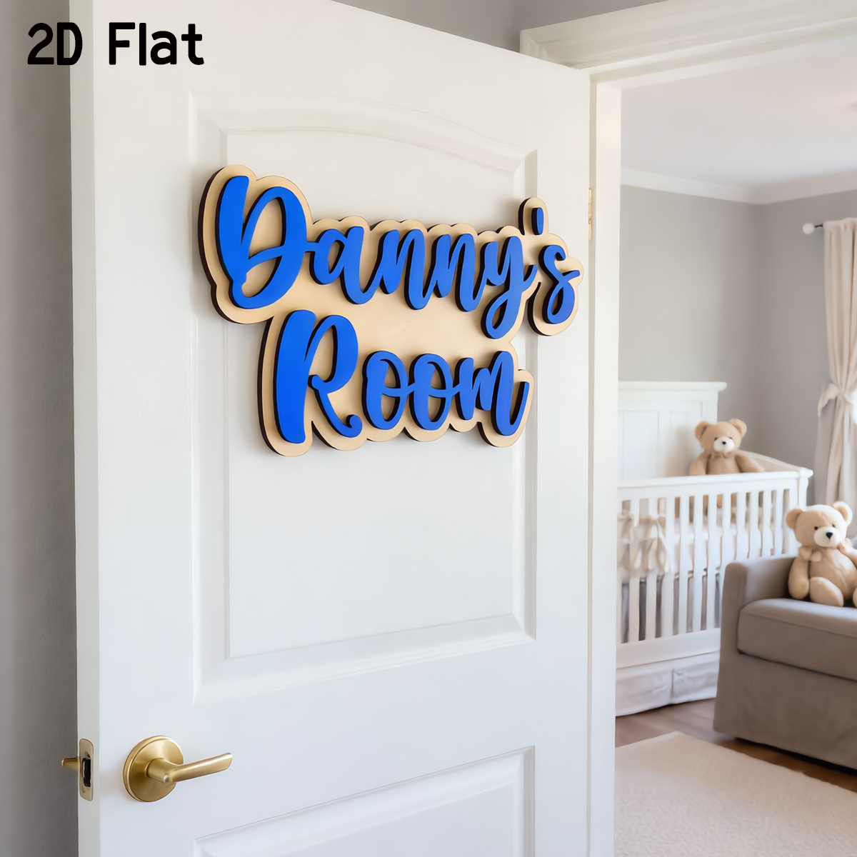 1Pc Cutom Blue Wooden Acrylic  - Baby Nursery Decorations ulasan dan harga