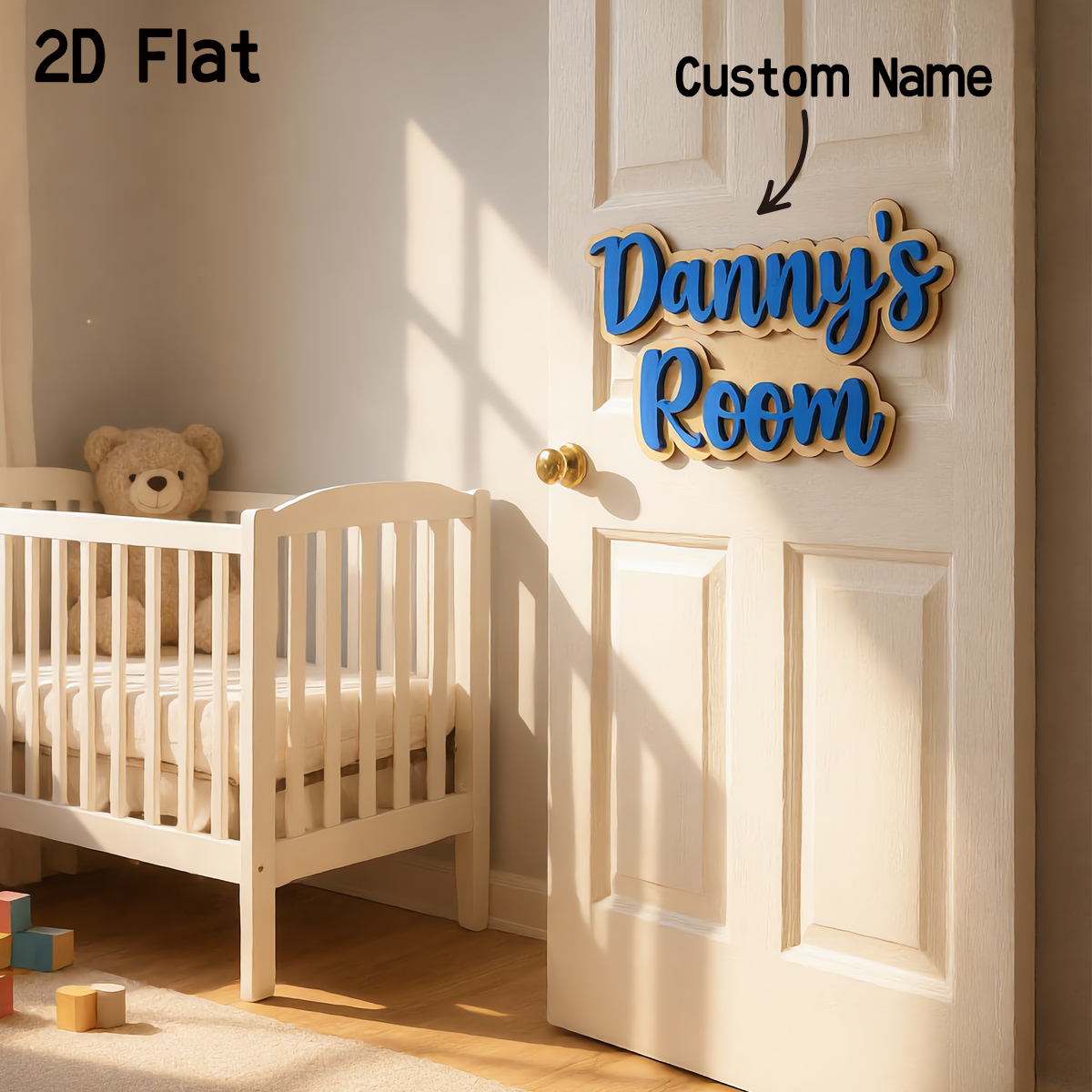 1Pc Cutom Blue Wooden Acrylic  - Baby Nursery Decorations ulasan dan harga