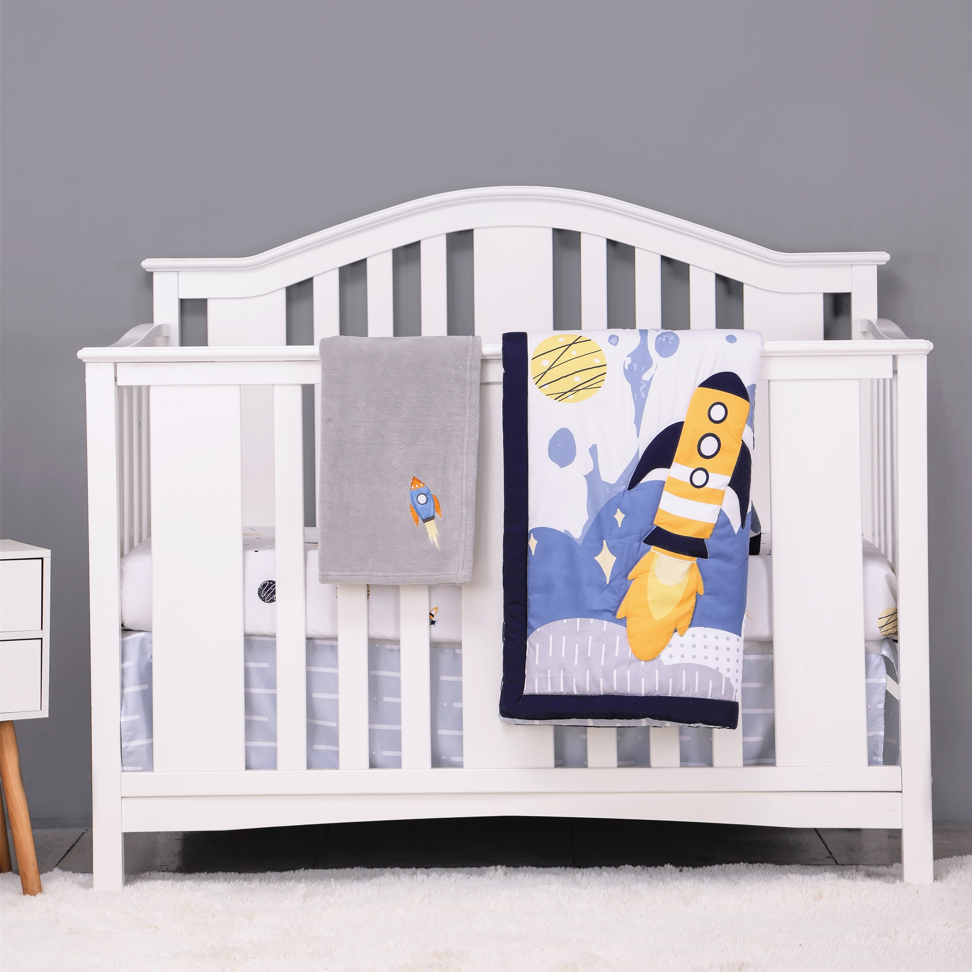 4Pcs Aviation Nursery Crib Bed - Baby Nursery Quilts ulasan dan harga