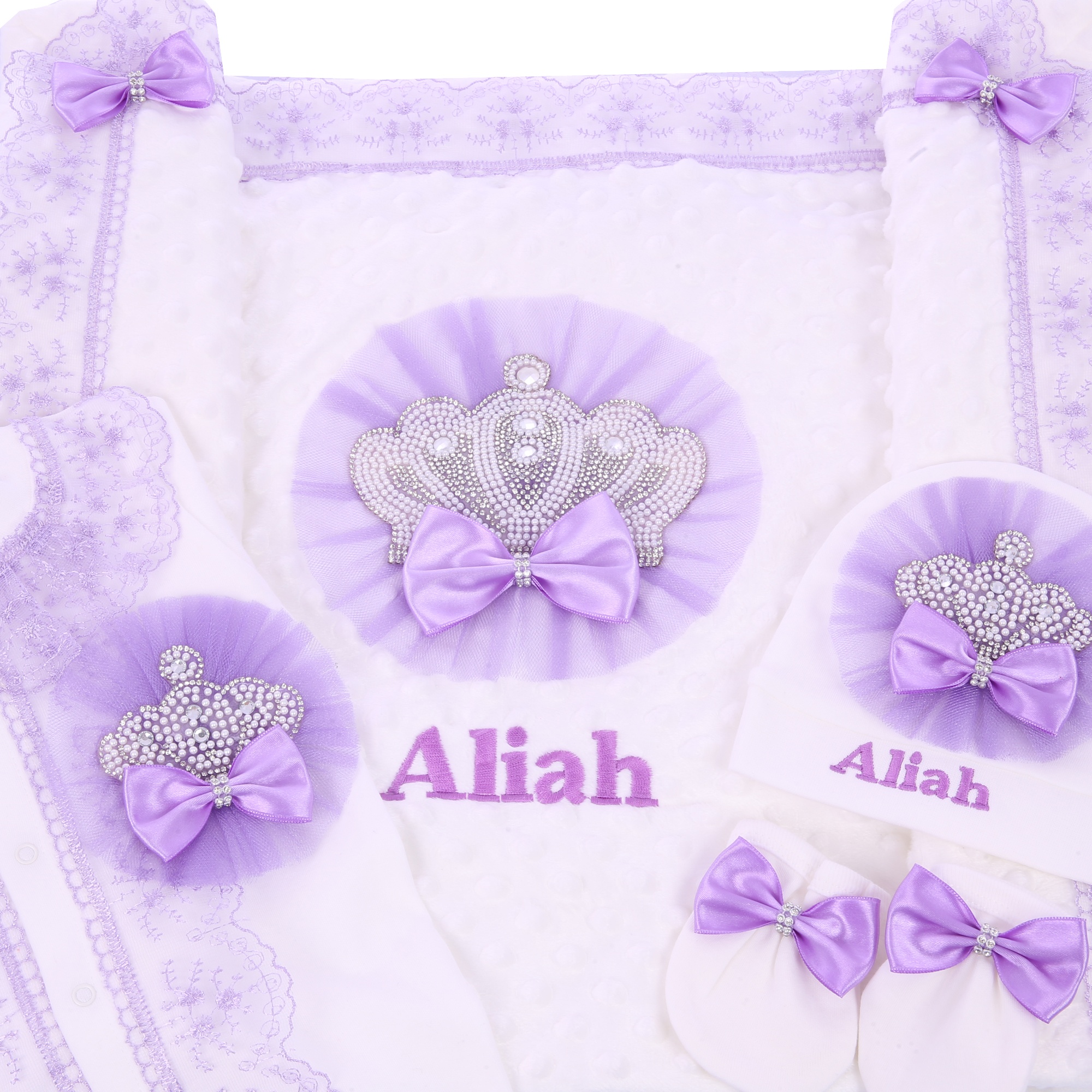 Lavender Lace 5pcs Baby Girl L - Baby Nursery Embroidery ulasan dan harga