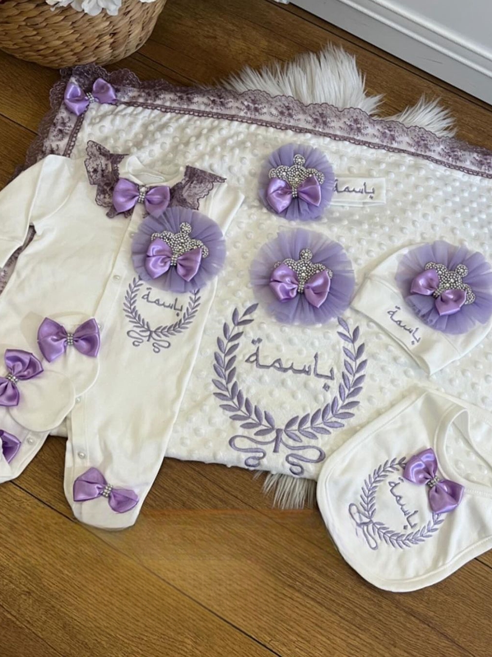 Lavender Lace 5pcs Baby Girl L - Baby Nursery Embroidery ulasan dan harga