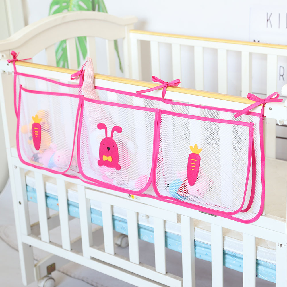 Cartoon Crib Storage Bag 3grid - Baby Nursery Organizer ulasan dan harga