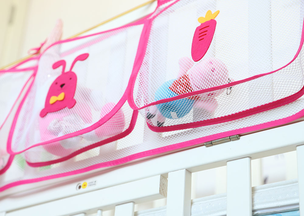 Cartoon Crib Storage Bag 3grid - Baby Nursery Organizer ulasan dan harga