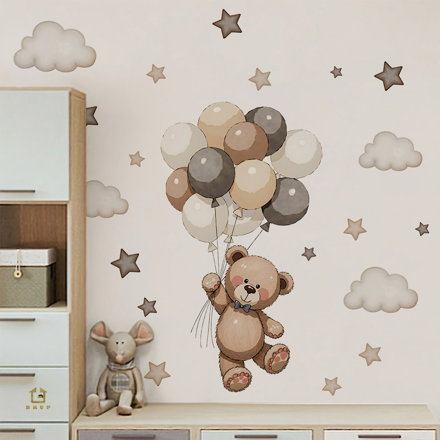 Adorable Teddy Bear Wall Decal - Baby Nursery Products ulasan dan harga