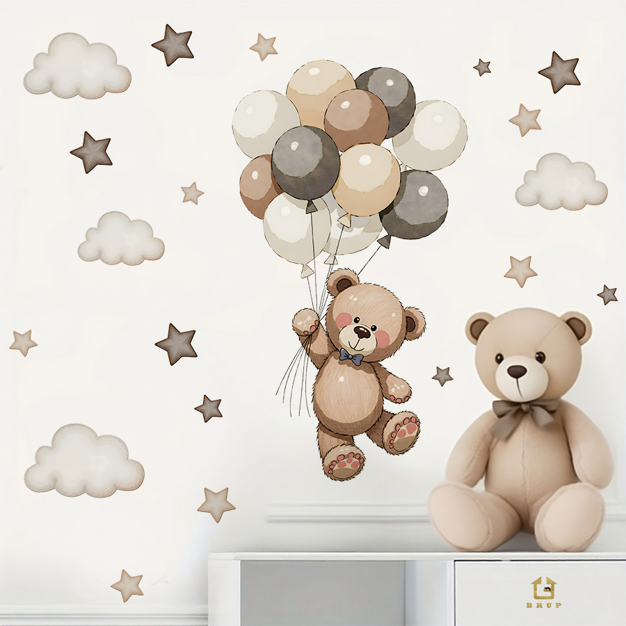 Adorable Teddy Bear Wall Decal - Baby Nursery Products ulasan dan harga