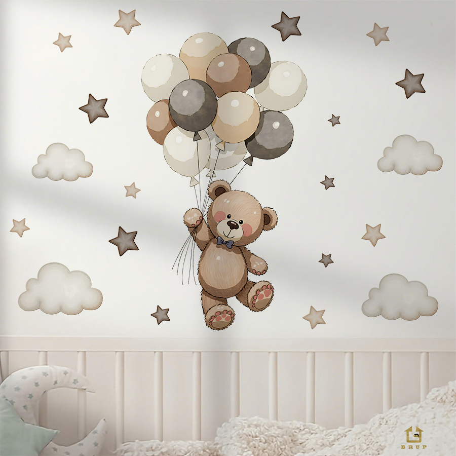 Adorable Teddy Bear Wall Decal - Baby Nursery Products ulasan dan harga