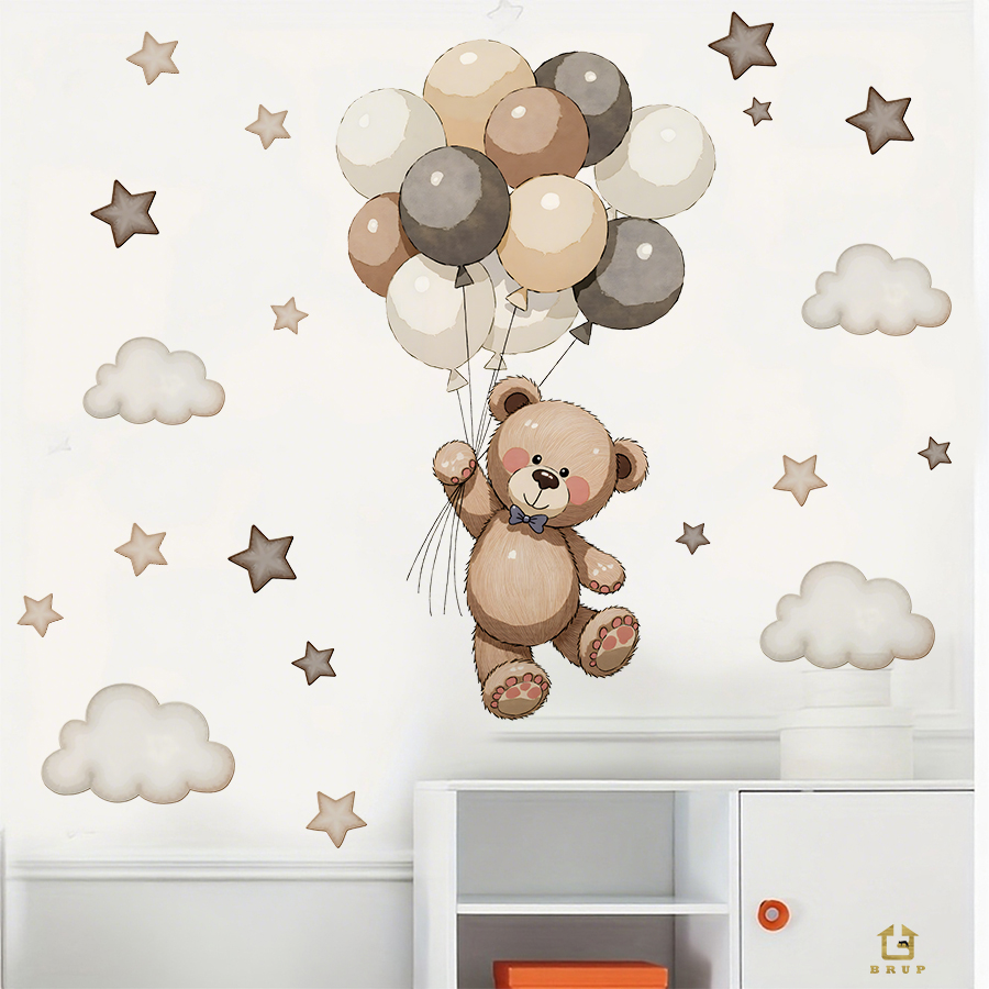 Adorable Teddy Bear Wall Decal - Baby Nursery Products ulasan dan harga