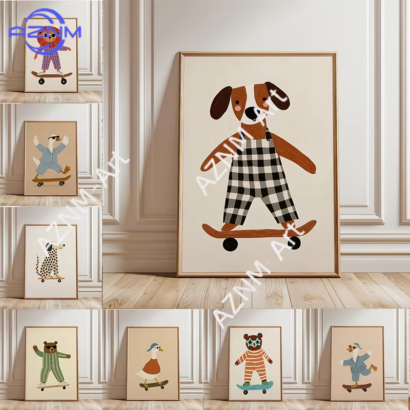 1PC Funny Animal Skateboarding - Baby Nursery Products ulasan dan harga