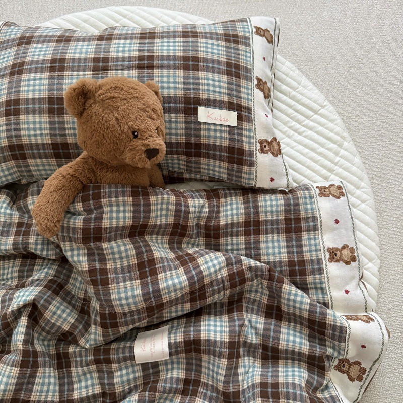 Breathable Grid Linen Quilt fo - Baby Nursery Quilts ulasan dan harga