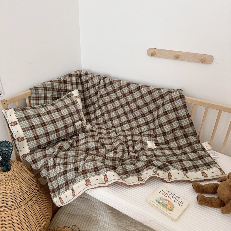 Breathable Grid Linen Quilt fo - Baby Nursery Quilts ulasan dan harga