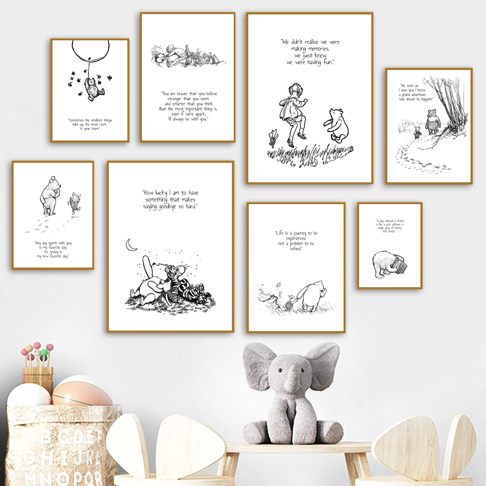 Winnie the Pooh Quote Prints B - Baby Nursery Winnie The Pooh ulasan dan harga