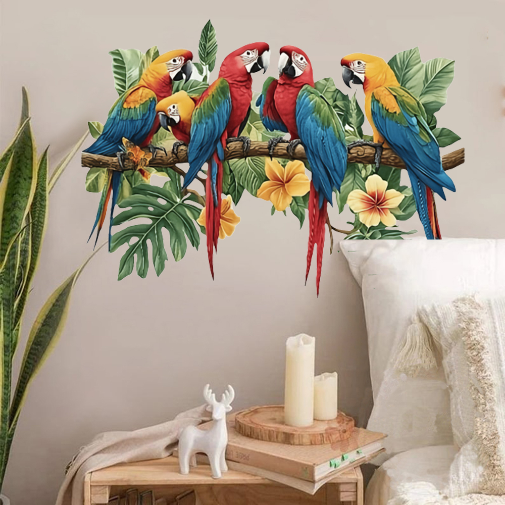 3Pcs Parrots on Branch Wall St - Baby Nursery Products ulasan dan harga