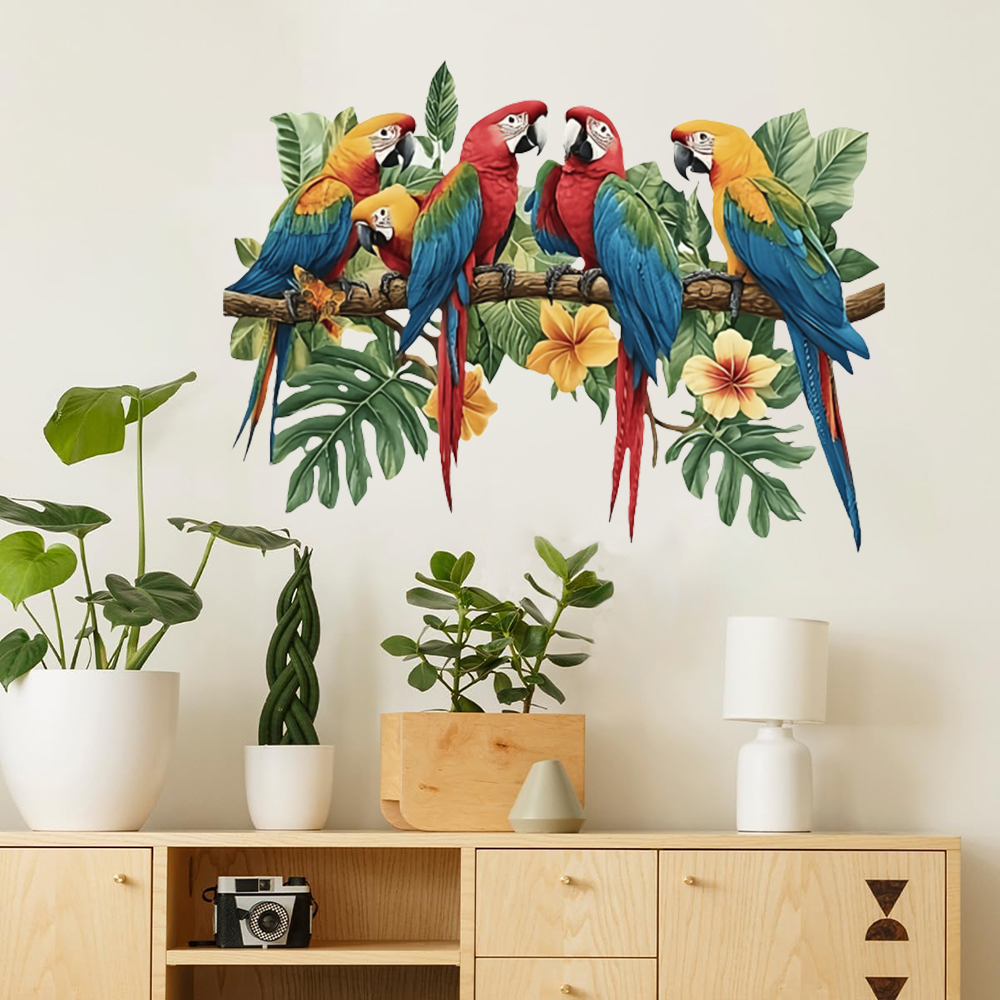 3Pcs Parrots on Branch Wall St - Baby Nursery Products ulasan dan harga