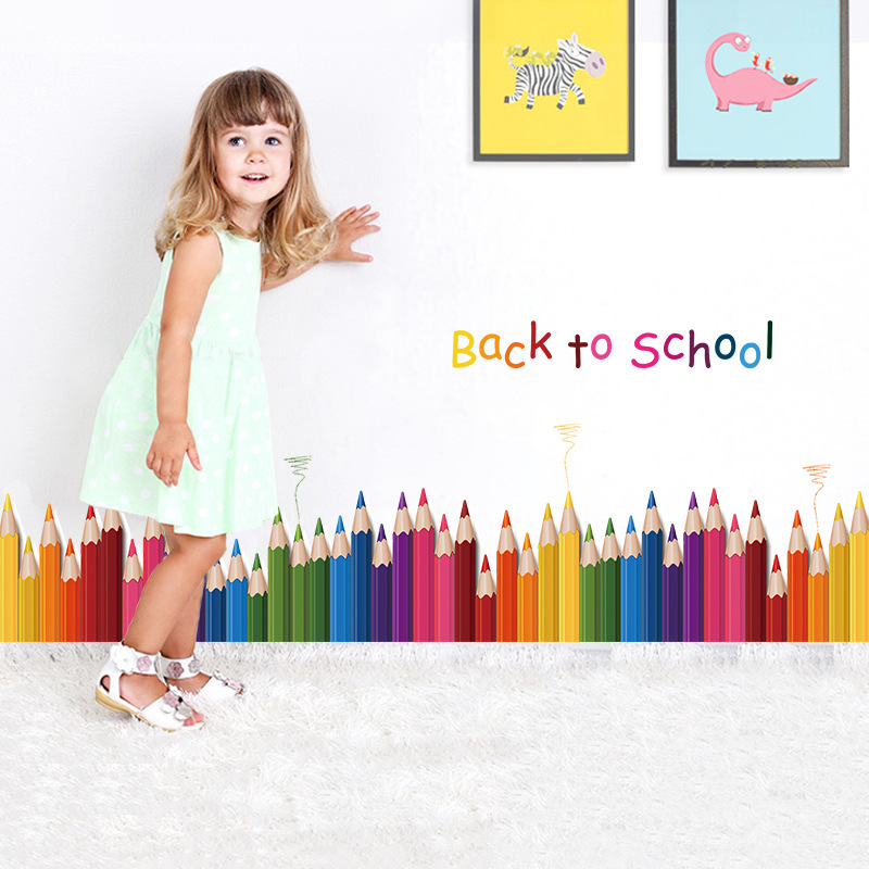 Cartoon Colour Pencil Baseboar - Baby Nursery Labels ulasan dan harga