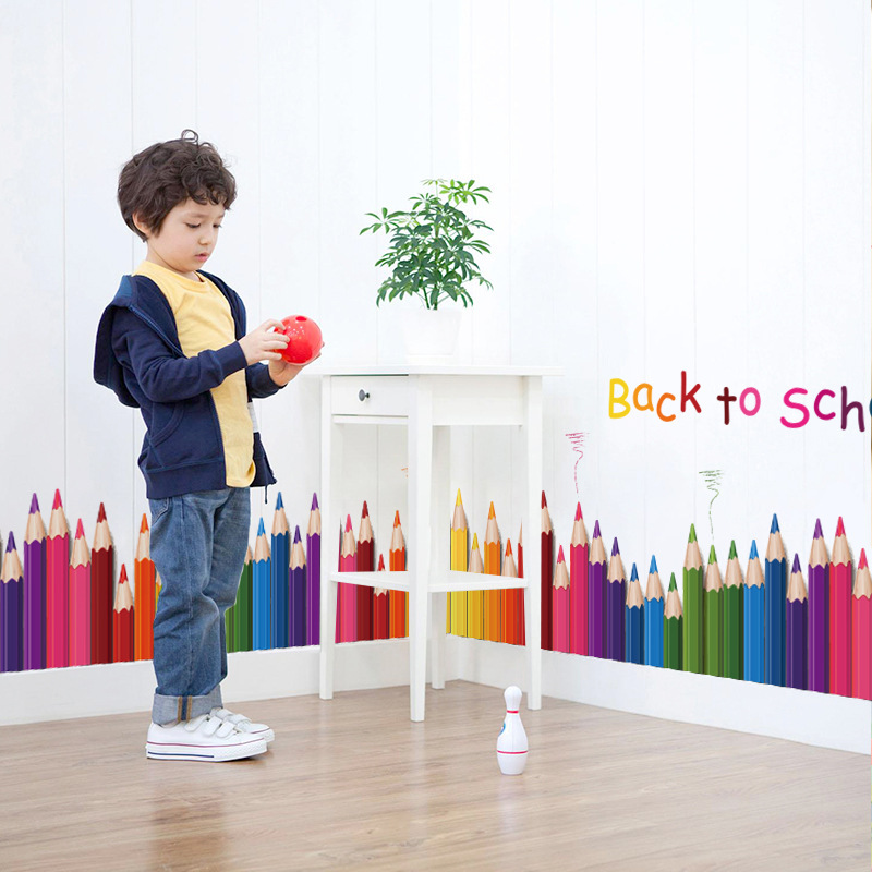 Cartoon Colour Pencil Baseboar - Baby Nursery Labels ulasan dan harga