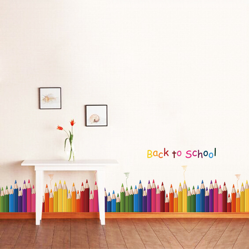 Cartoon Colour Pencil Baseboar - Baby Nursery Labels ulasan dan harga
