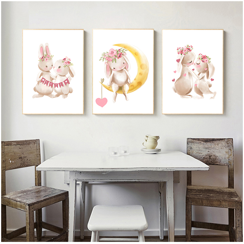 Pink Flowers Cartoon Picture G - Baby Nursery Decor Girl ulasan dan harga