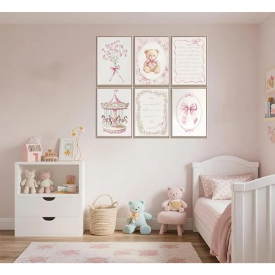 6pcs Pink Vintage Baby Girl Nu - Baby Nursery Vintage Decor ulasan dan harga
