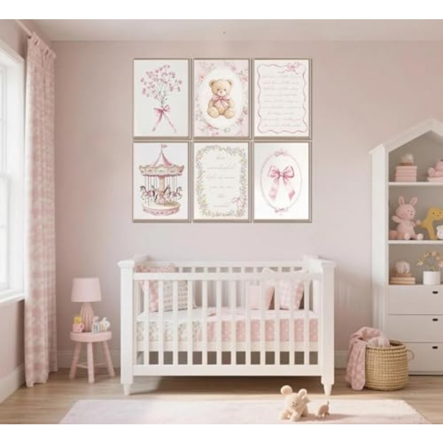 6pcs Pink Vintage Baby Girl Nu - Baby Nursery Vintage Decor ulasan dan harga